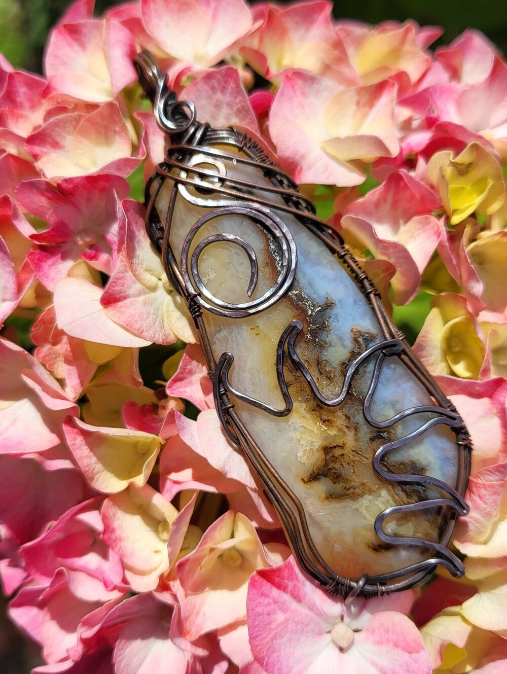 Copper Wire Wrap Trent Agate Pendant